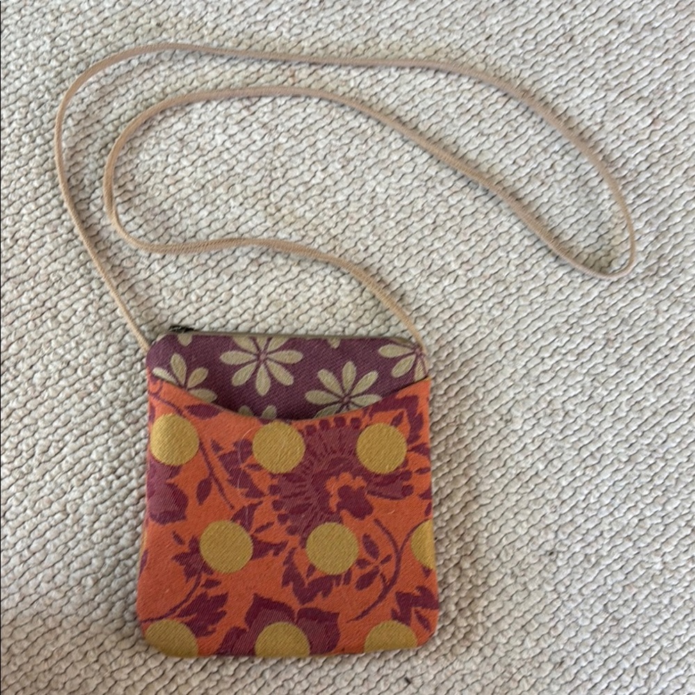 Orange and Purple Floral Crossbody Bag